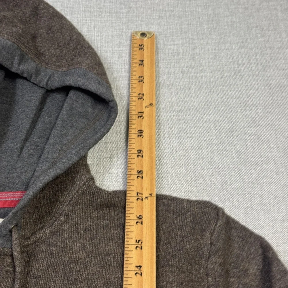 Carbon 2 Cobalt Hooded Sweater Mens Large Brown 1/4 Zip Quilted Elbow